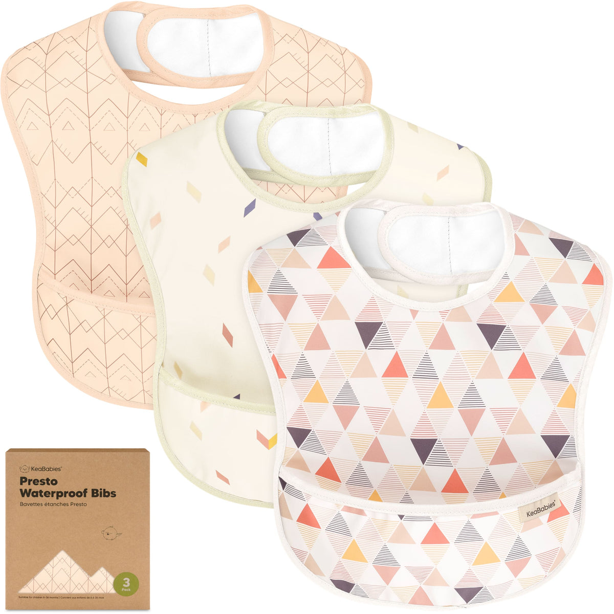 3-Pack Waterproof Baby Bibs