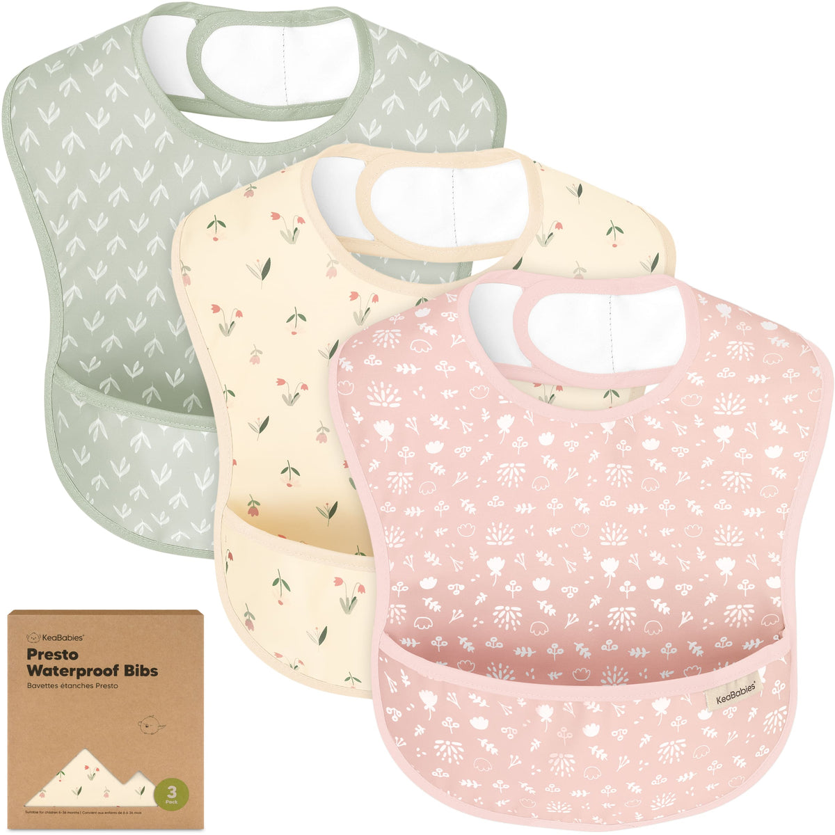 3-Pack Waterproof Baby Bibs