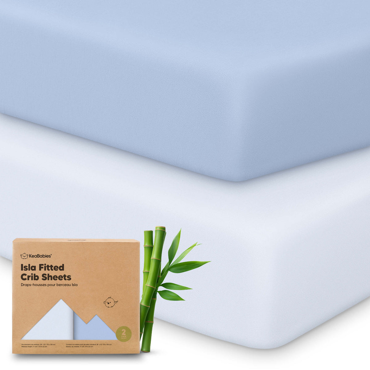 2-Pack Bamboo Fitted Crib Sheets