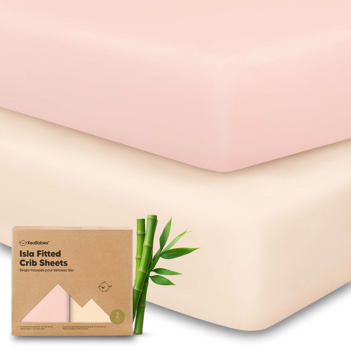 2-Pack Bamboo Fitted Crib Sheets