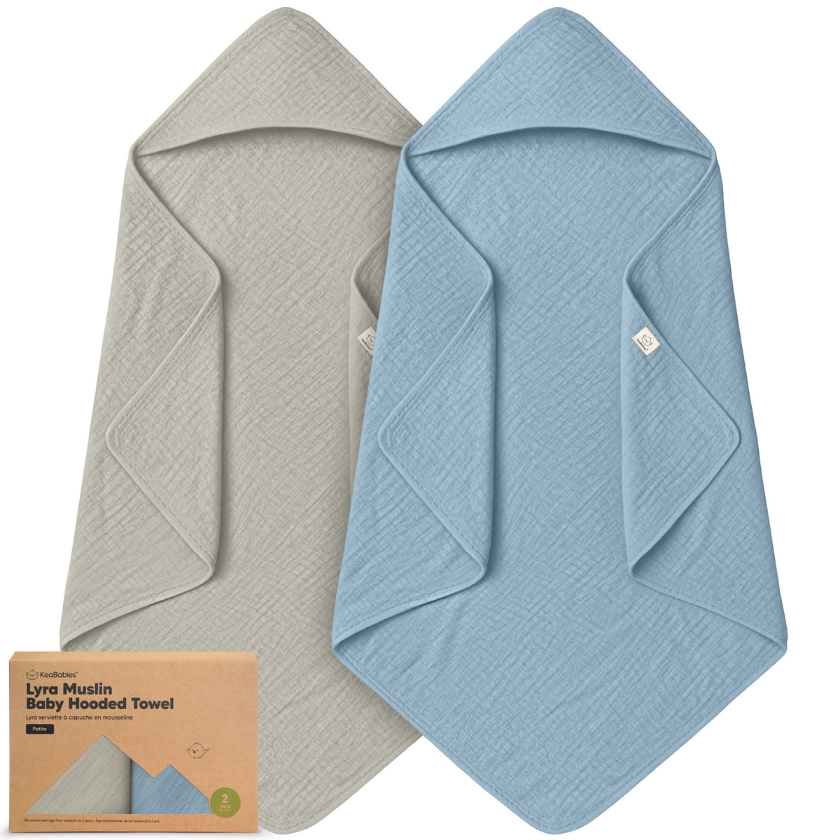 2-Pack Baby Muslin Hooded Towels