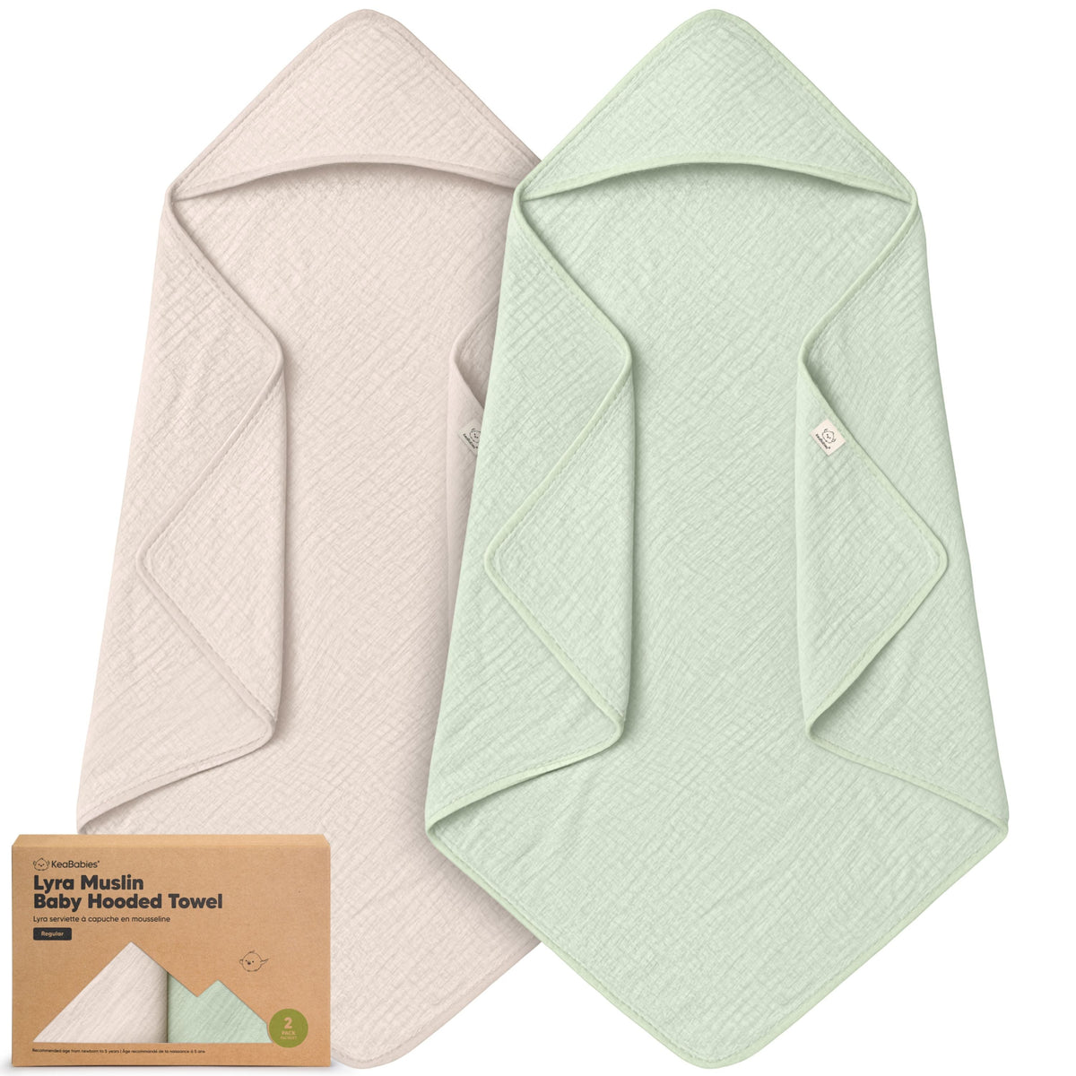2-Pack Baby Muslin Hooded Towels