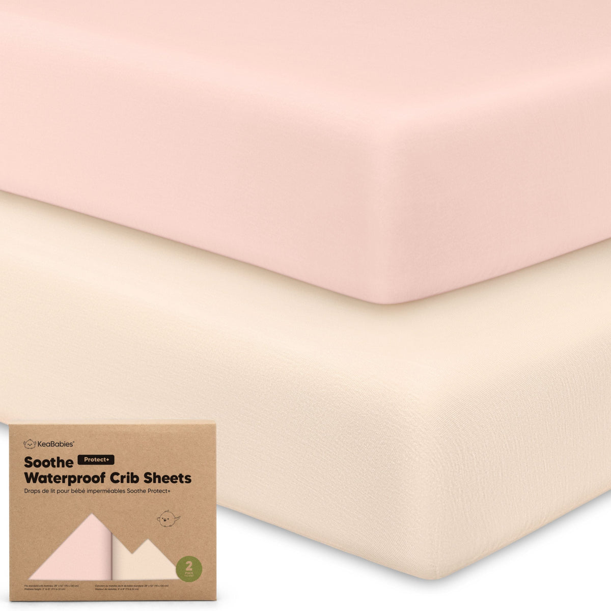 2-Pack Organic Cotton Waterproof Crib Sheets