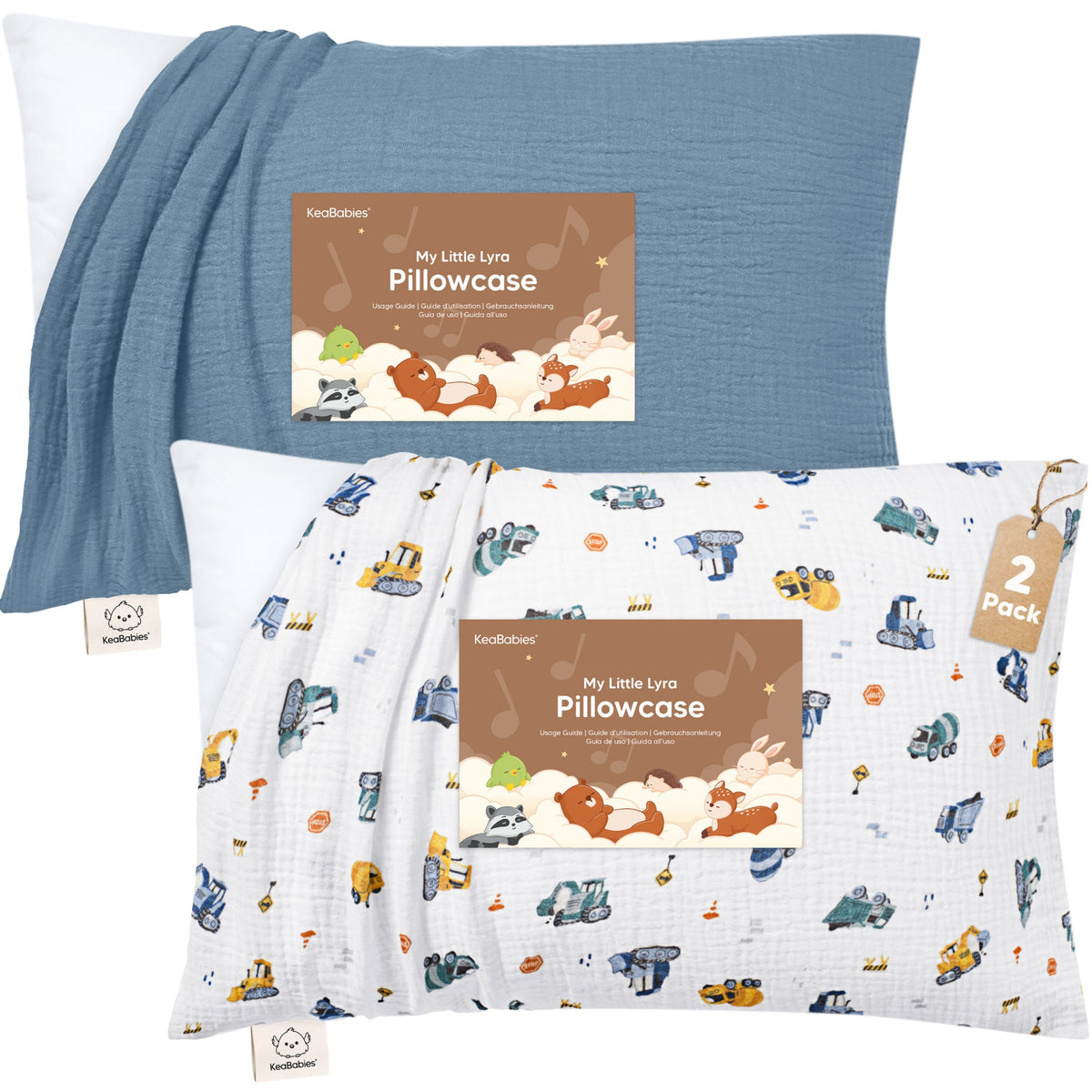 2-Pack Muslin Toddler Pillowcases