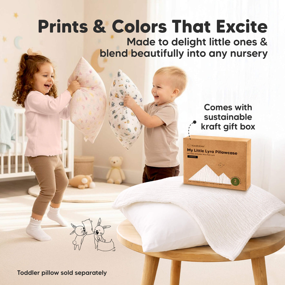 2-Pack Muslin Toddler Pillowcases