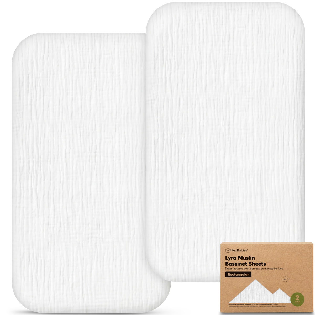 2-Pack Muslin Bassinet Sheets