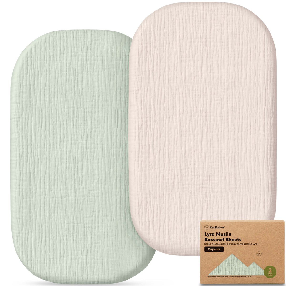 2-Pack Muslin Bassinet Sheets