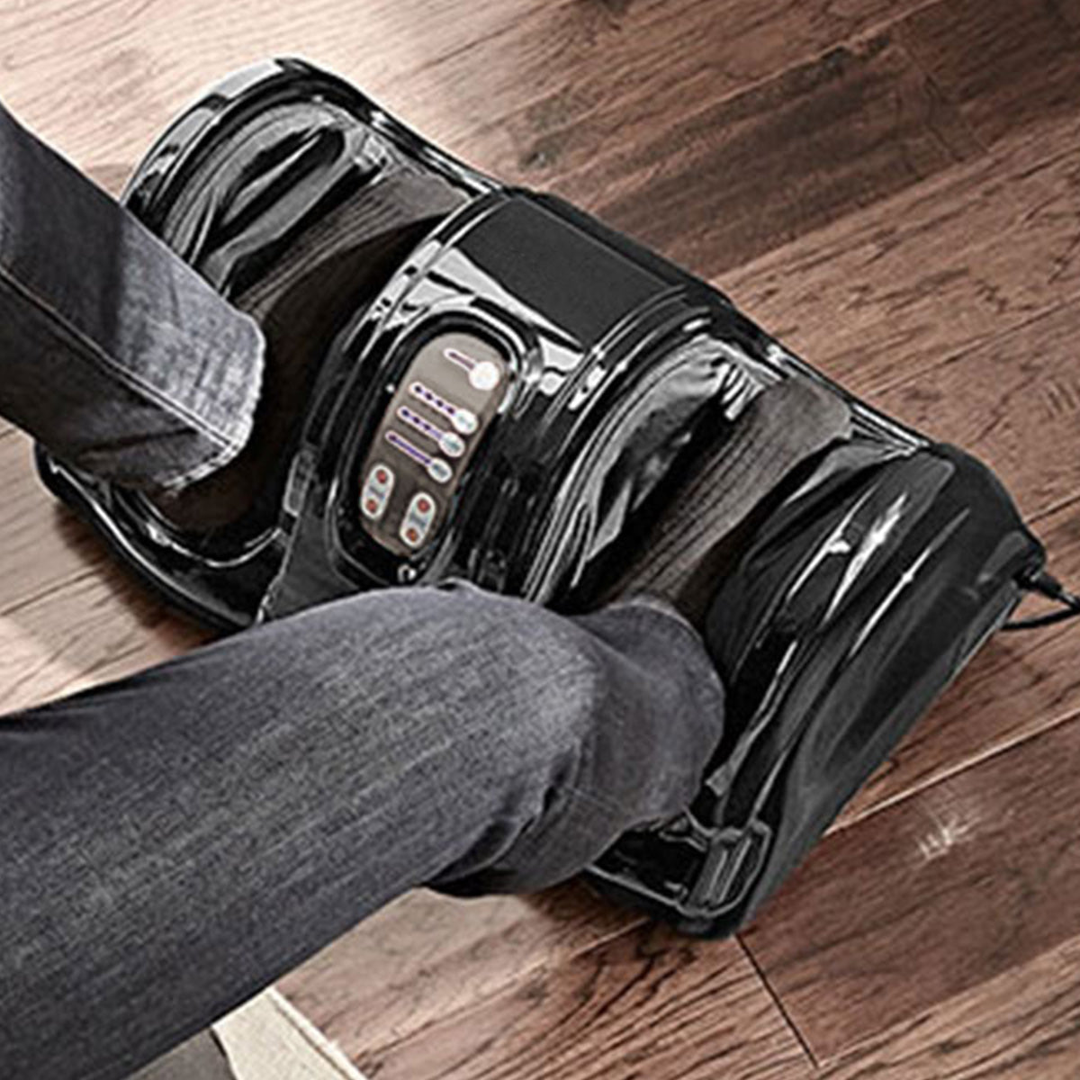 Shiatsu voetmassageapparaat met kneed- en rolfunctie