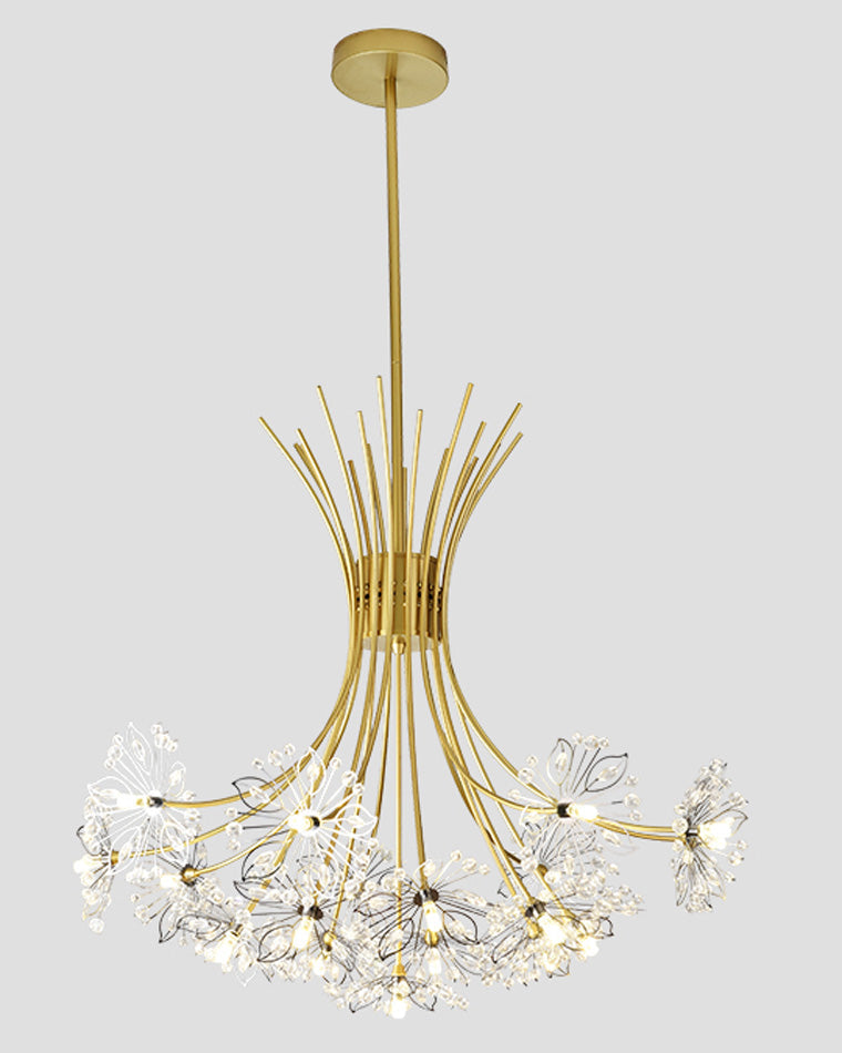 Multi-Arm Crystal Hanging Light Fixture 13-Bulb 20.5 Inch Diameter Sparkling Glass for Dining Room Living Room Entryway Bedroom Modern Adjus