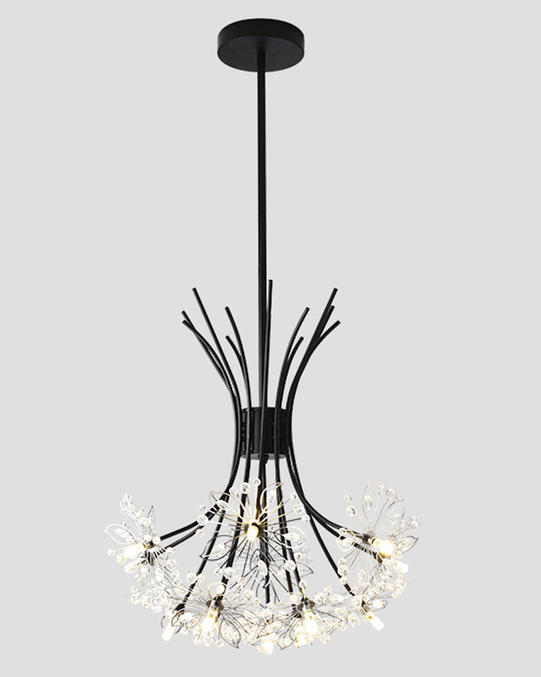Multi-Arm Crystal Hanging Light Fixture 13-Bulb 20.5 Inch Diameter Sparkling Glass for Dining Room Living Room Entryway Bedroom Modern Adjus