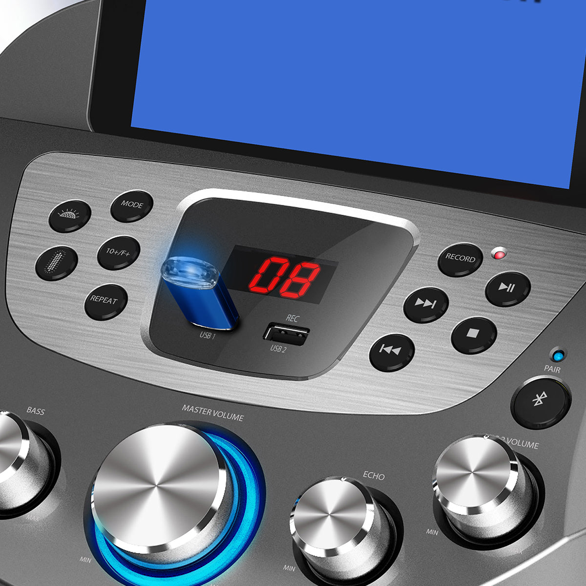 Karaoke-Partymaschine mit Bluetooth