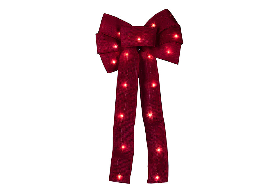 45,7 cm (18”) batteriebetriebene, leuchtende Weihnachtsschleife