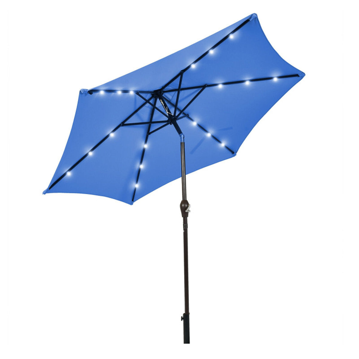 9' Solar LED Lighted Patio Table Umbrella