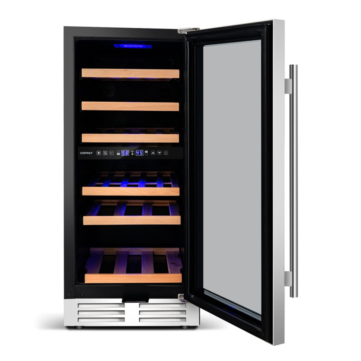 Freistehender 30-Flaschen-Weinkühlschrank mit zwei Temperaturzonen