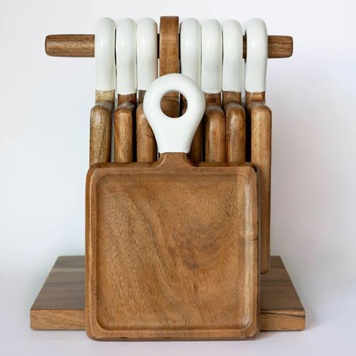 9-Piece Acacia Wood Charcuterie Board Set