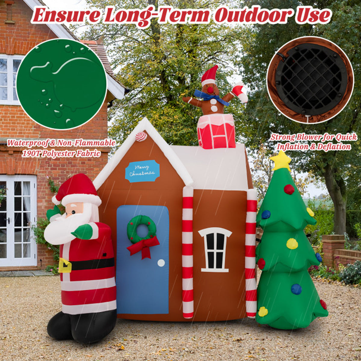7' Inflatable Christmas Gingerbread House