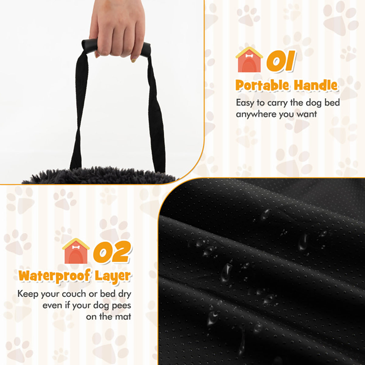 Cama sofá relajante para perros con base antideslizante