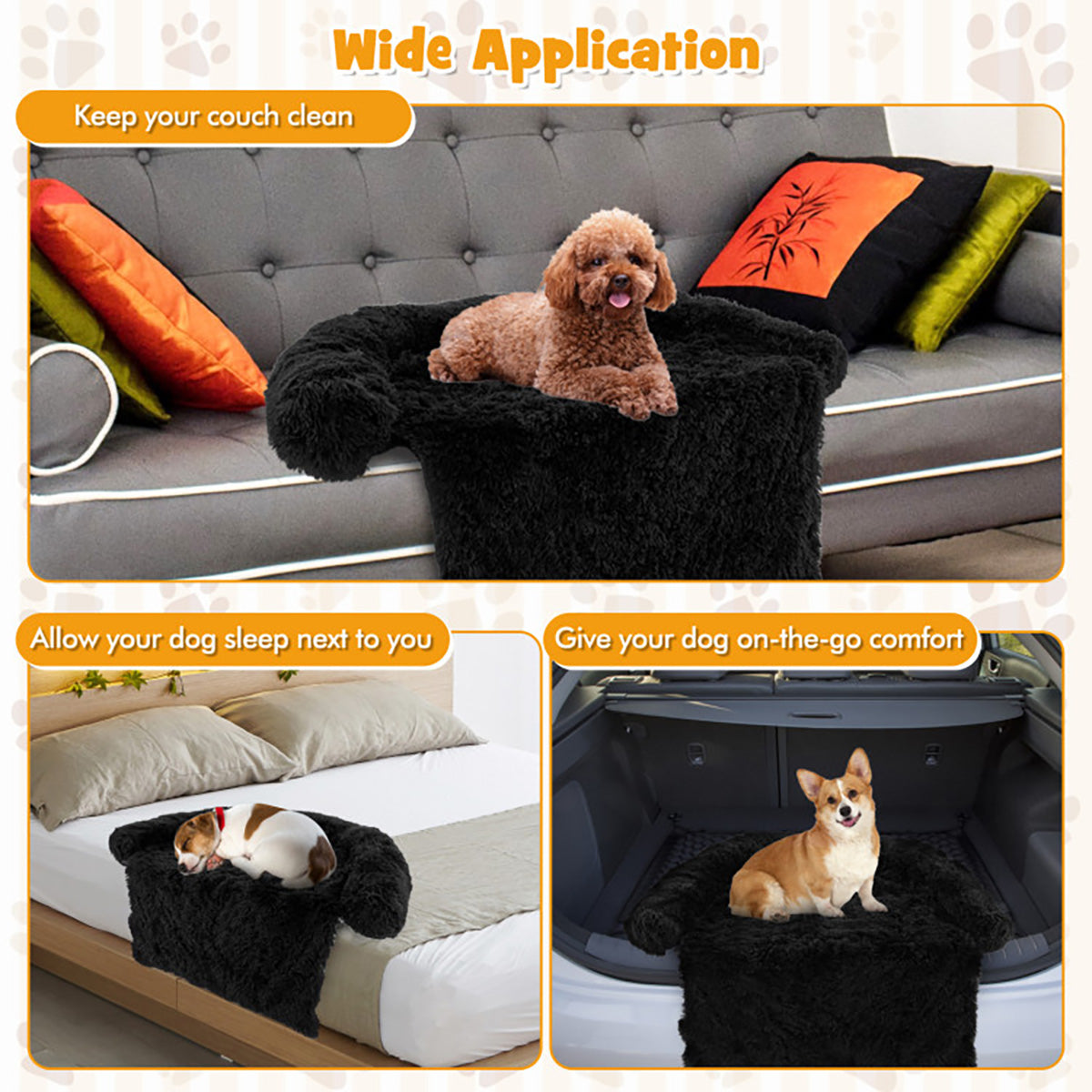 Cama sofá relajante para perros con base antideslizante