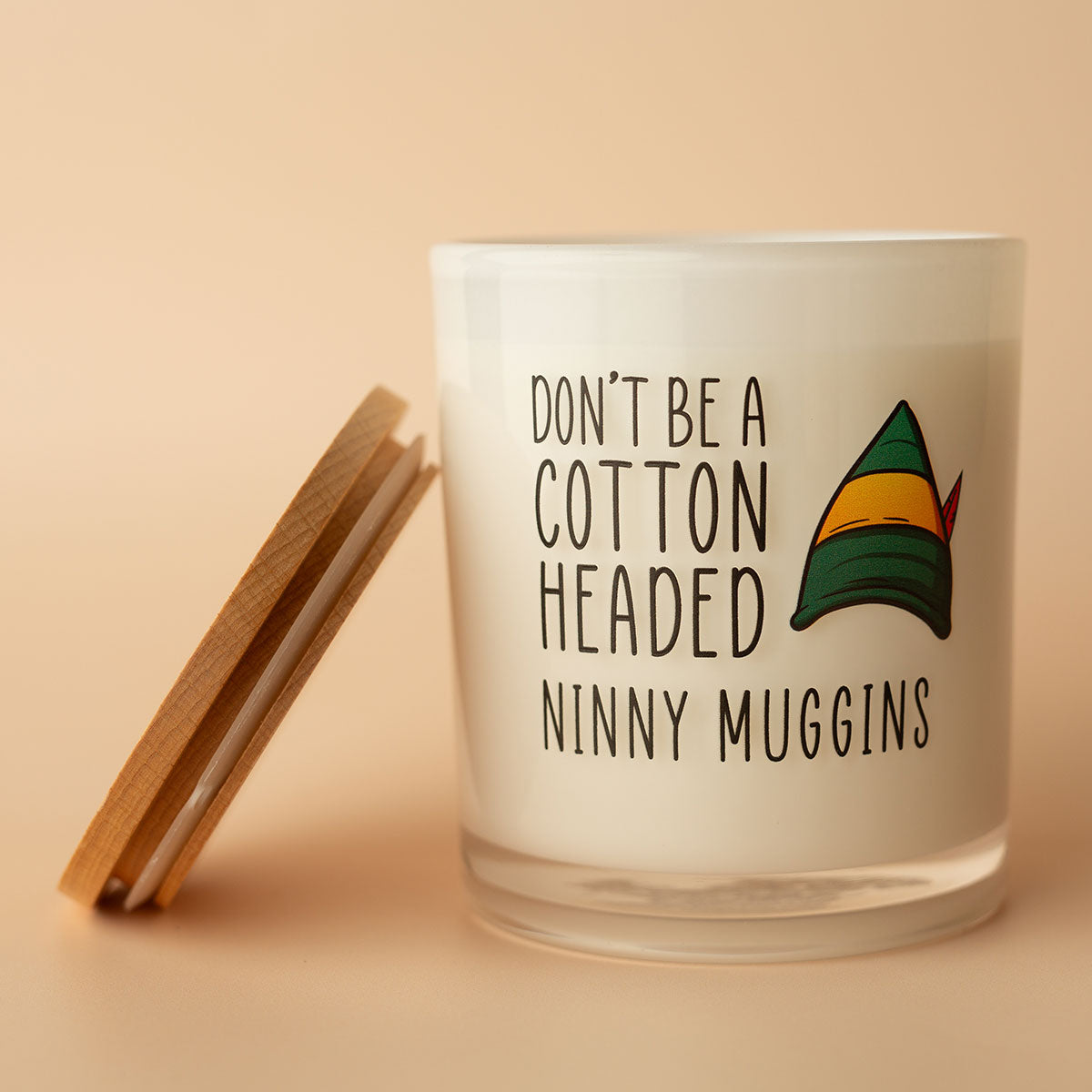 Weihnachtskerze mit Aufdruck - Cotton Headed Ninny