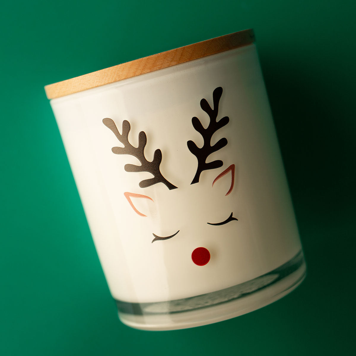 Weihnachtskerze mit Aufdruck – Rentier