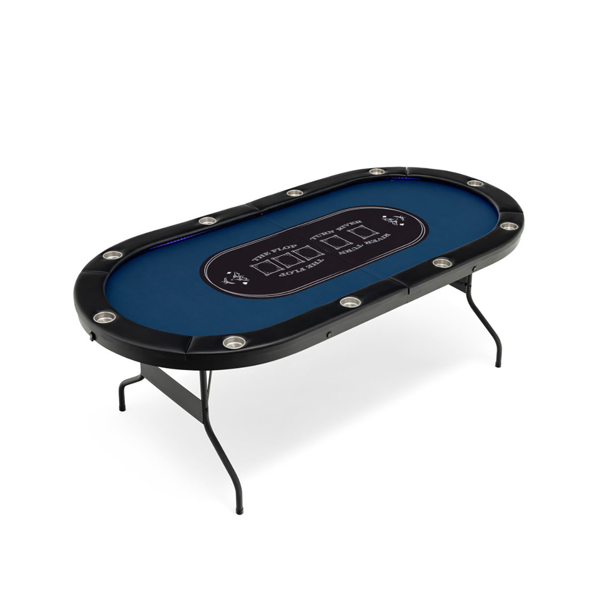 Klappbarer Pokertisch für 10 Spieler mit LED-Beleuchtung