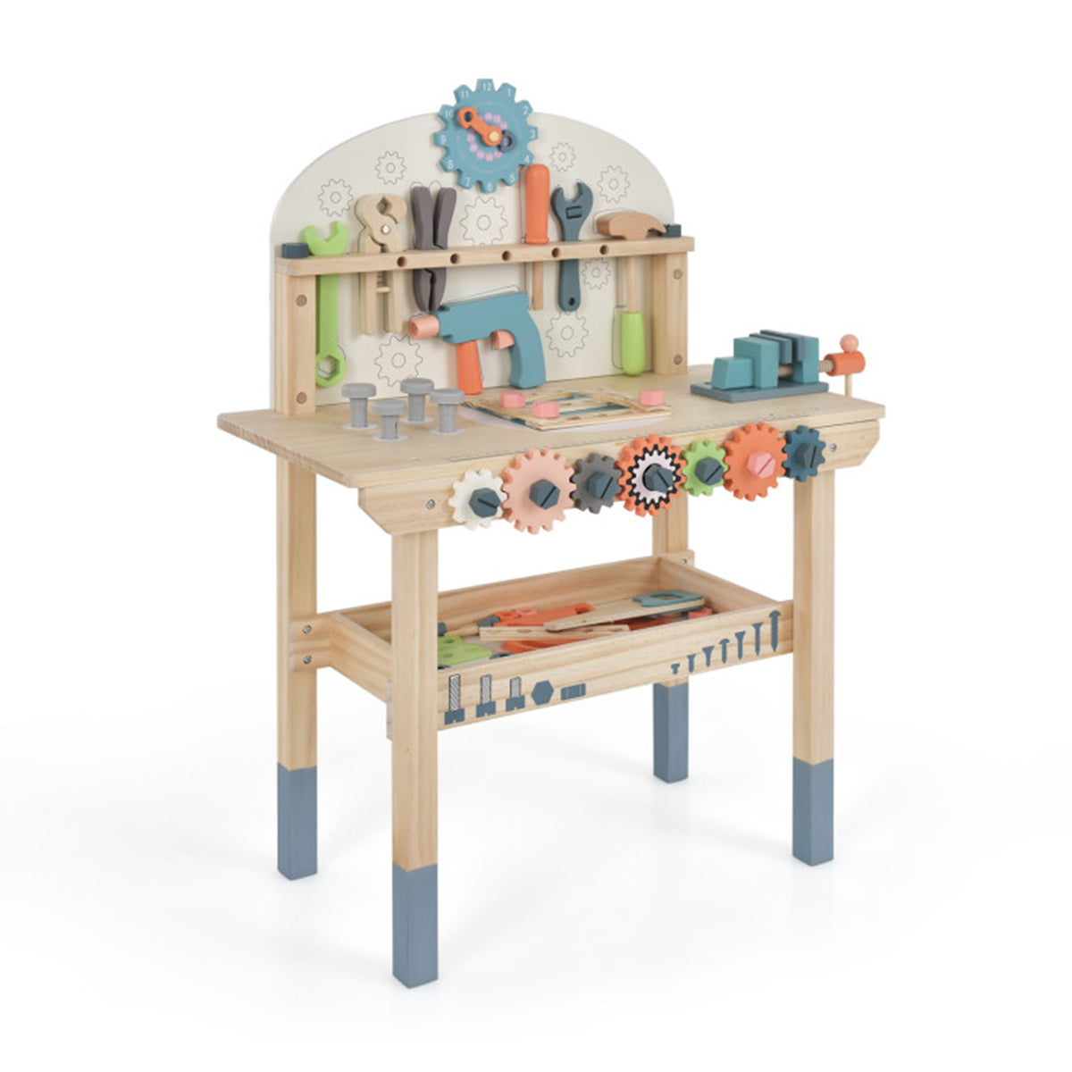 Houten werkbank met gereedschap voor rollenspel