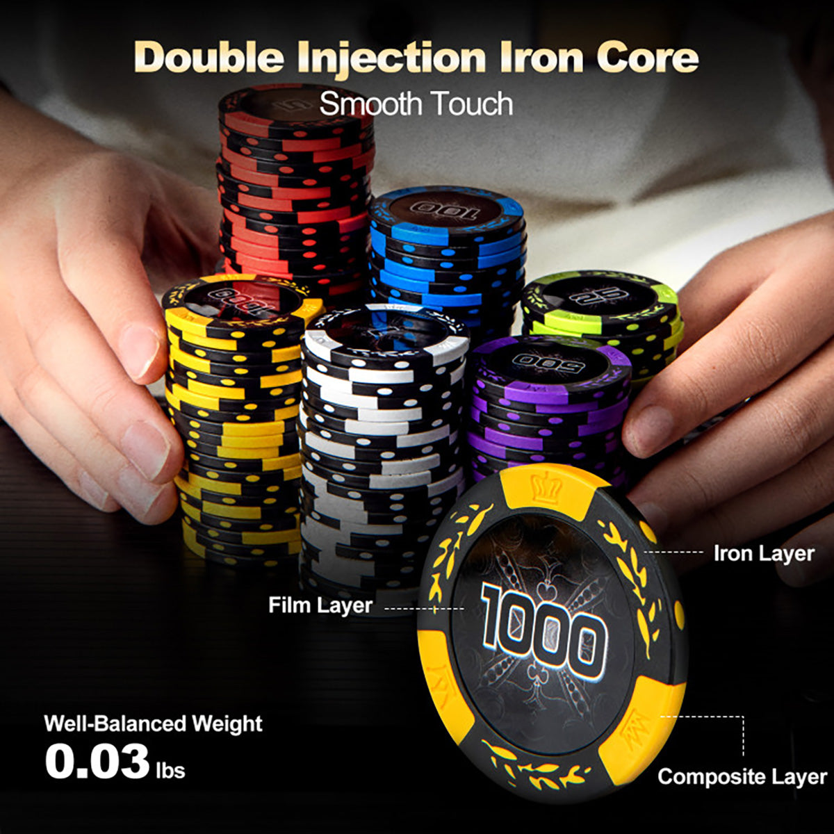 Set de fichas de póker Texas Hold'em