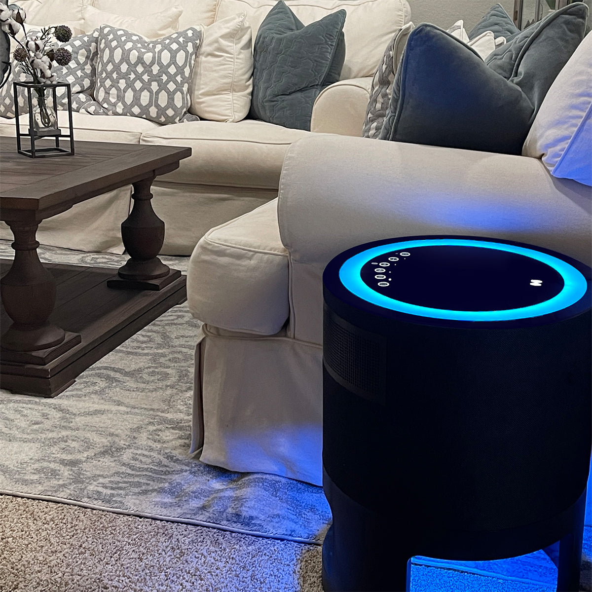 Mesa auxiliar con altavoz Bluetooth para exteriores y luz ambiental Nimbus