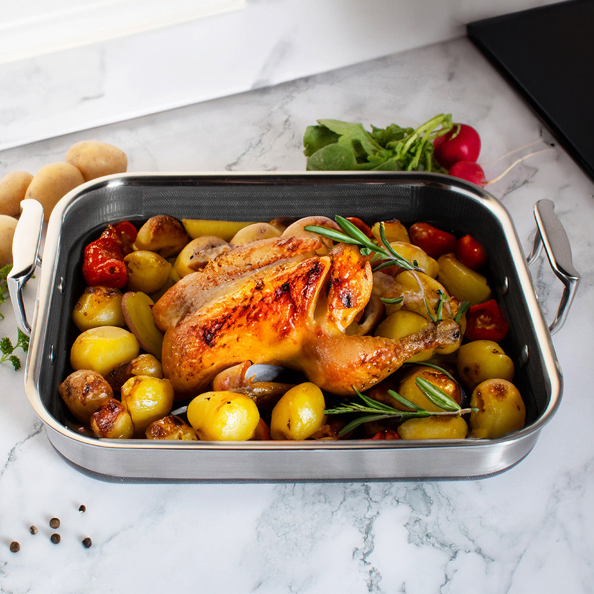14'' Hybrid Nonstick Roasting Pan with Rack