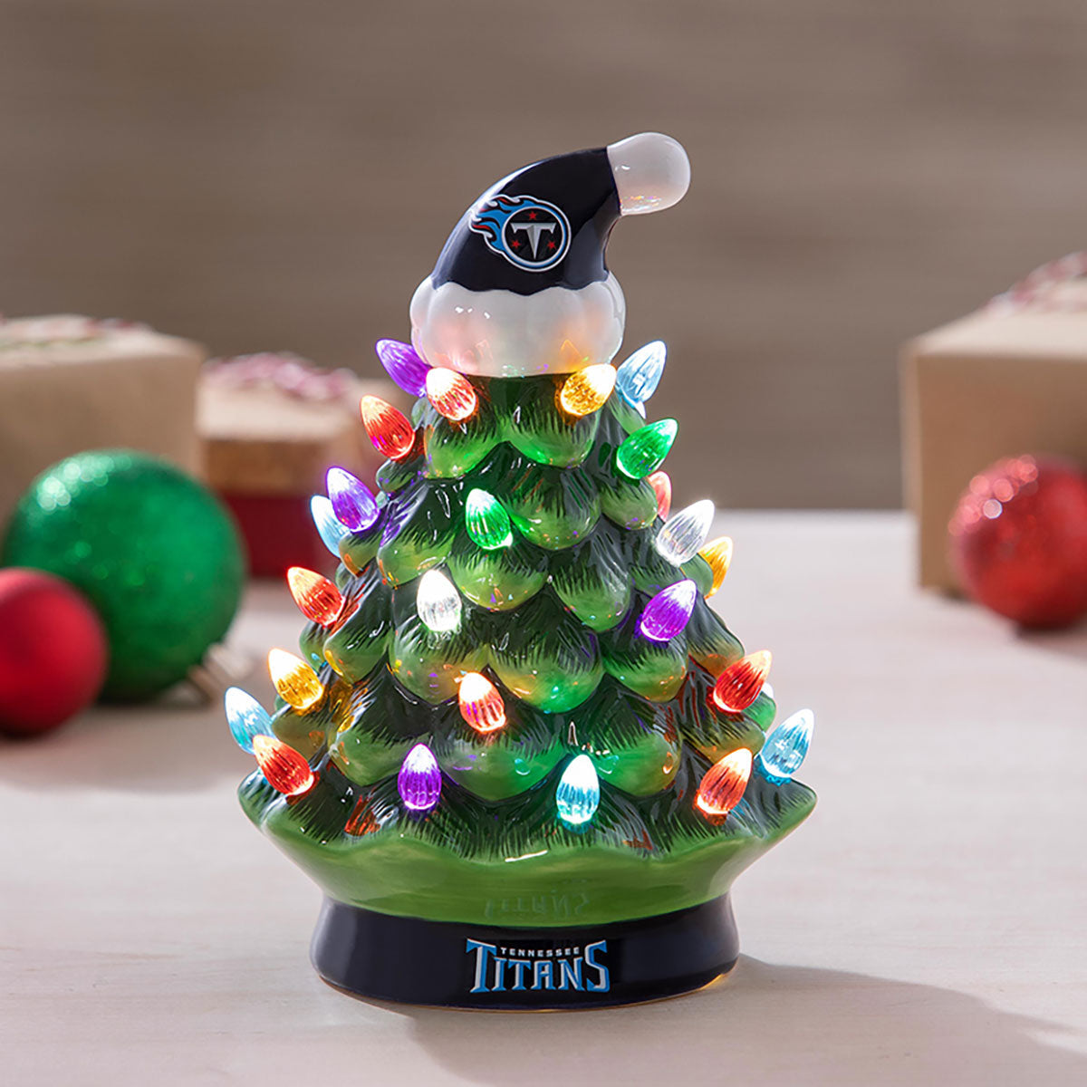 8-Inch LED Ceramic Christmas Tree Tabletop Decoration