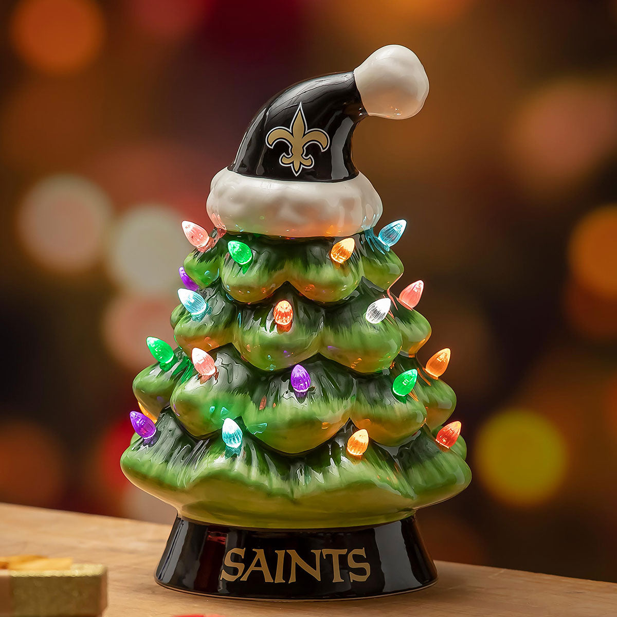 8-Inch LED Ceramic Christmas Tree Tabletop Decoration
