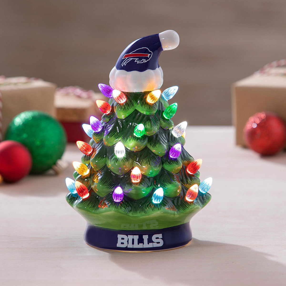 8-Inch LED Ceramic Christmas Tree Tabletop Decoration