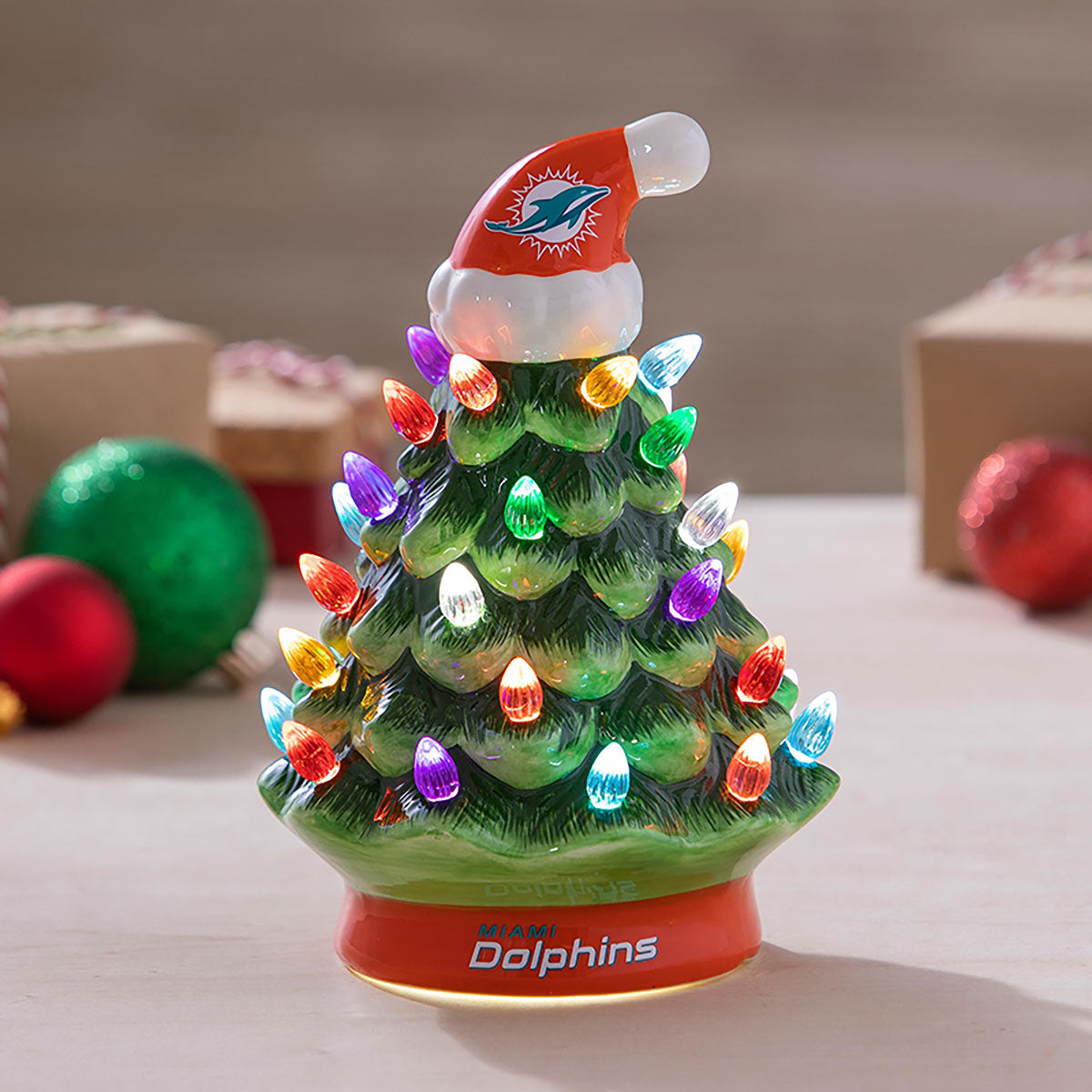 8-Inch LED Ceramic Christmas Tree Tabletop Decoration