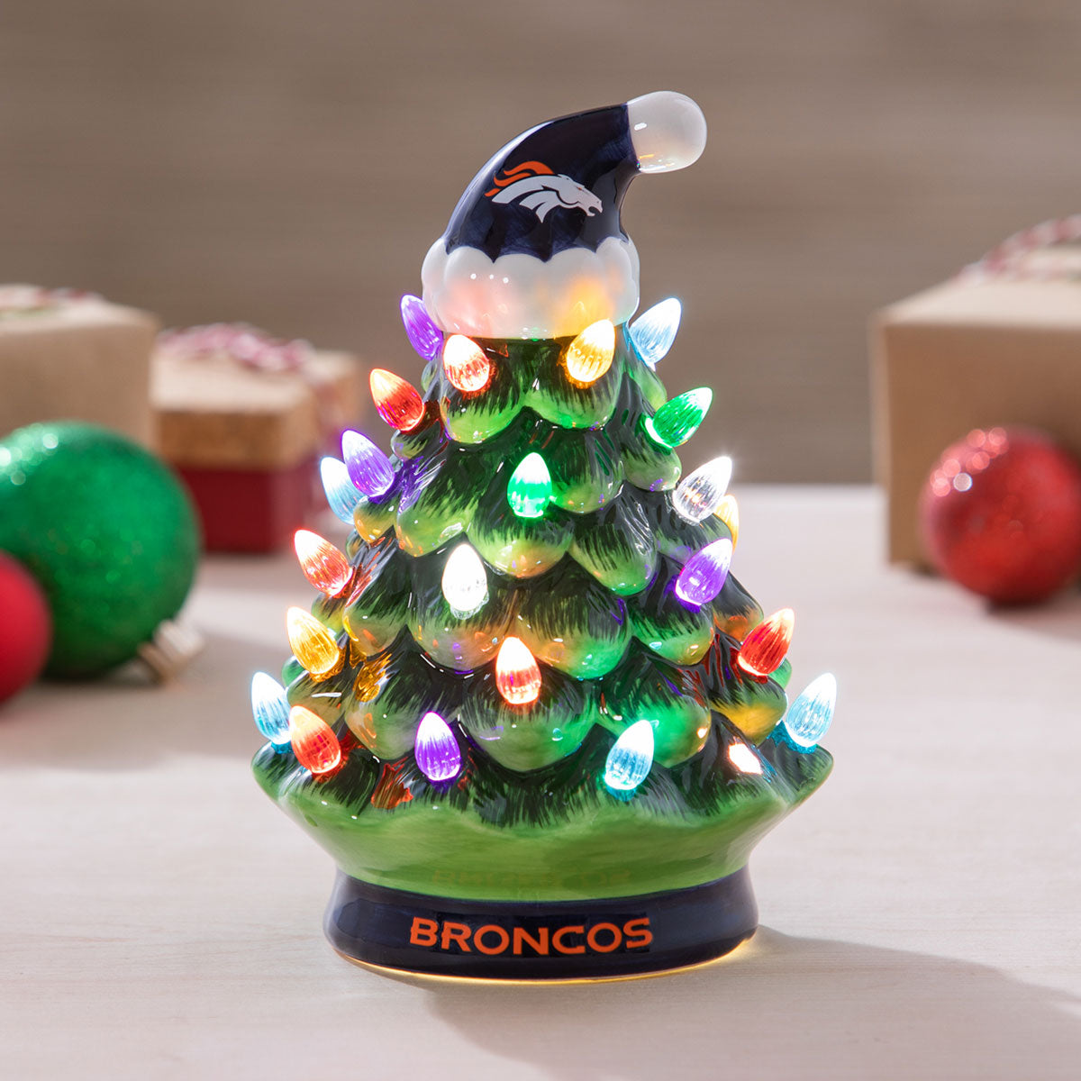 8-Inch LED Ceramic Christmas Tree Tabletop Decoration