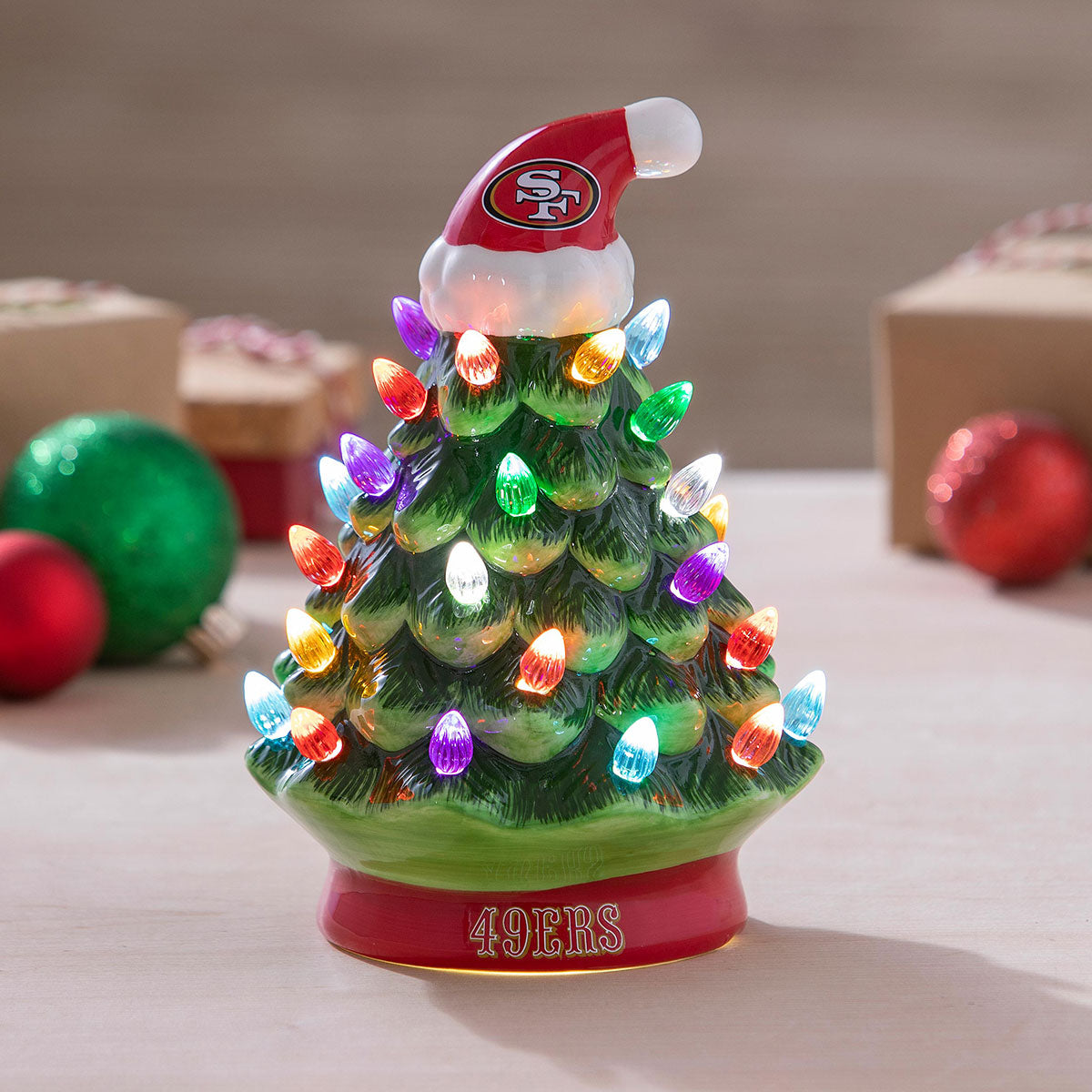 8-Inch LED Ceramic Christmas Tree Tabletop Decoration