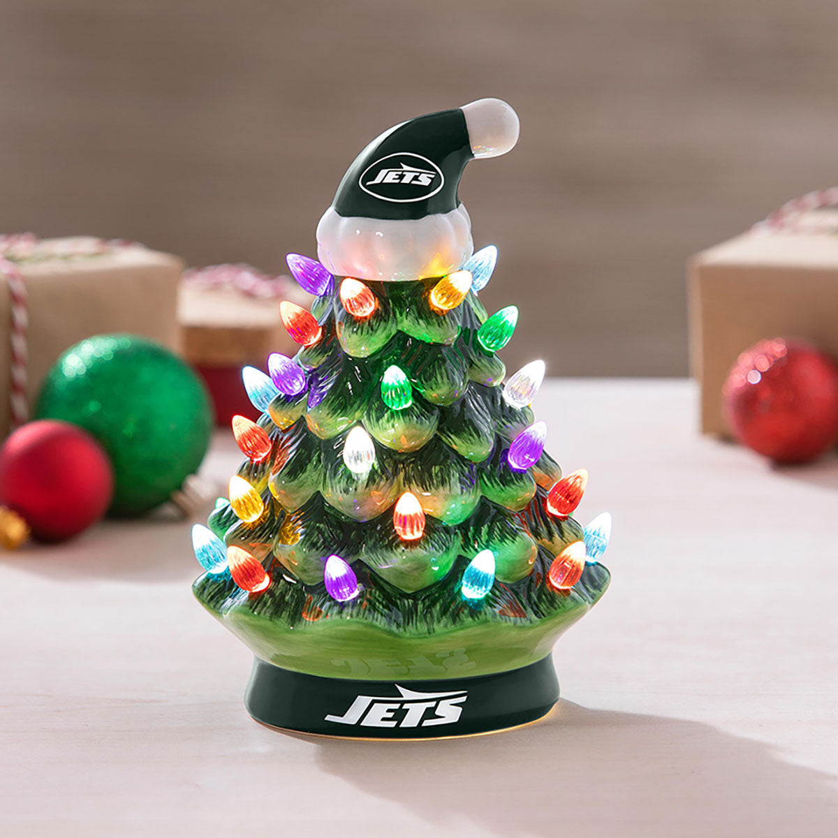 8-Inch LED Ceramic Christmas Tree Tabletop Decoration