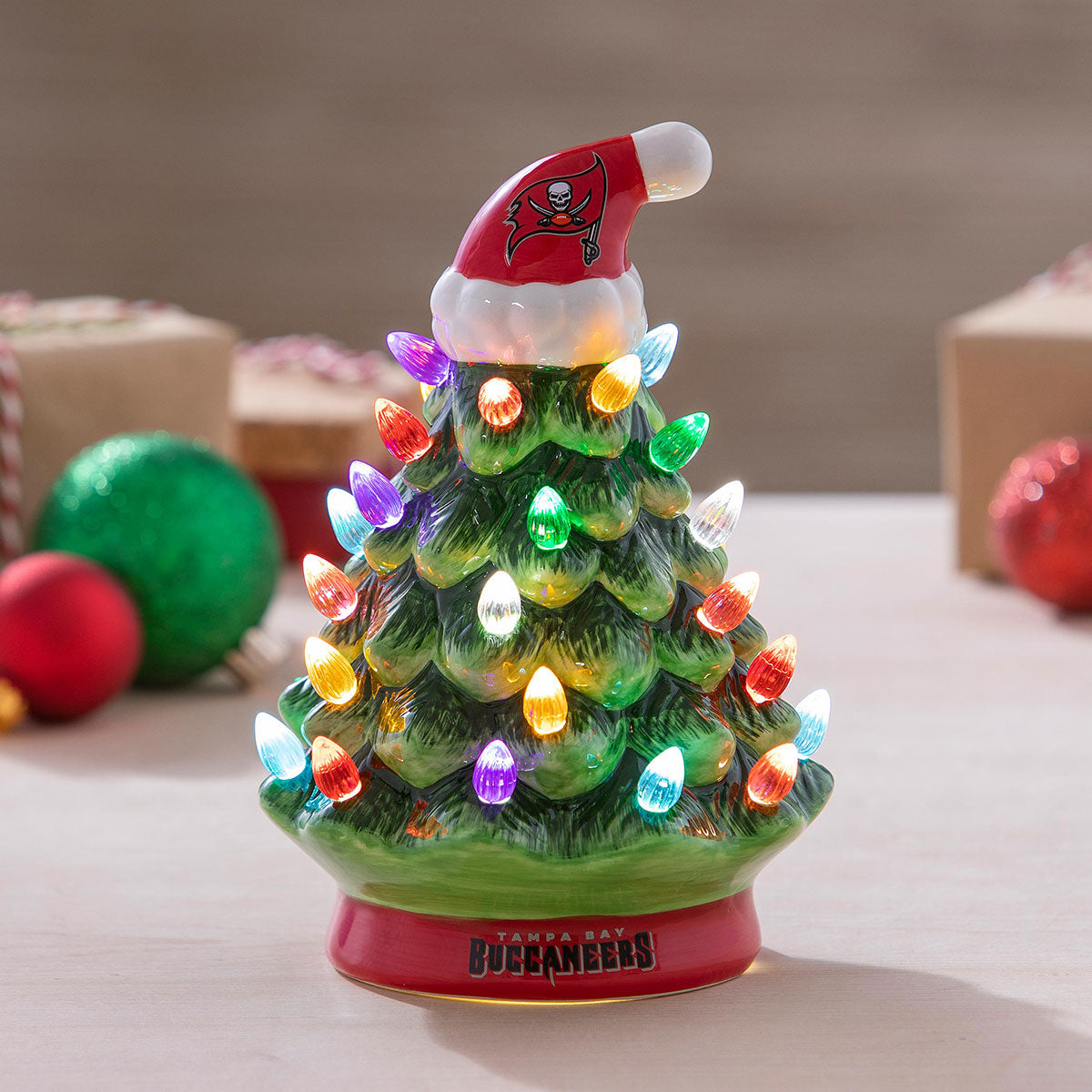 8-Inch LED Ceramic Christmas Tree Tabletop Decoration