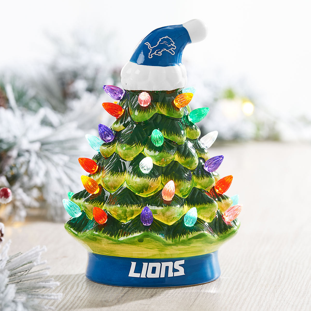8-Inch LED Ceramic Christmas Tree Tabletop Decoration