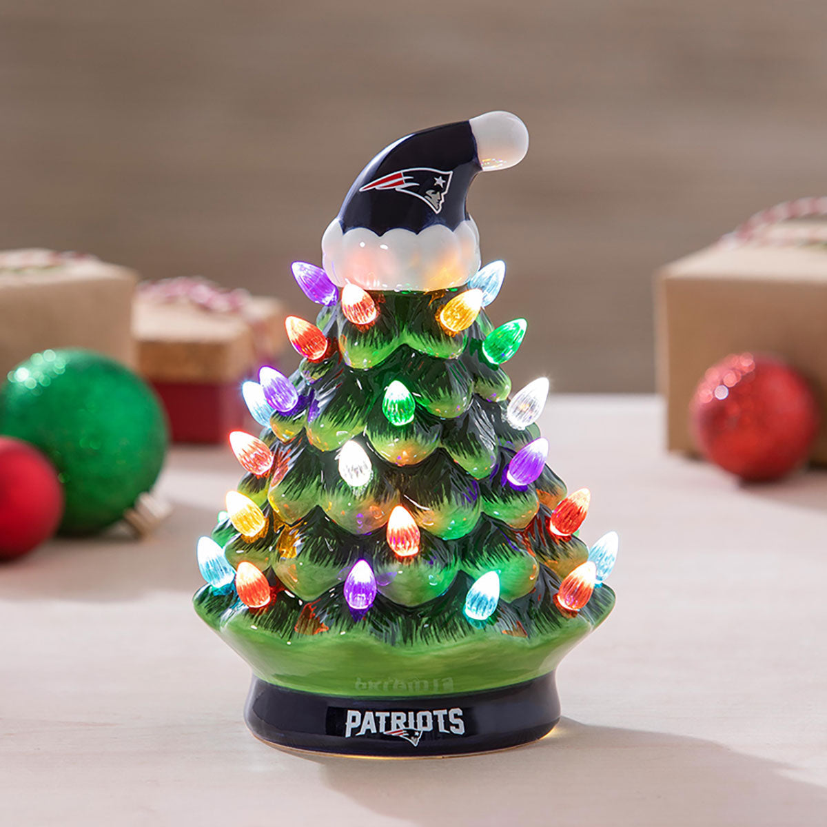 8-Inch LED Ceramic Christmas Tree Tabletop Decoration