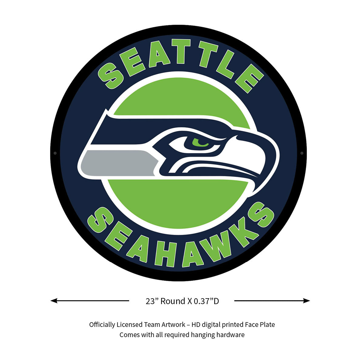 NFL Hintergrundbeleuchtetes, rundes Wand-Schild mit Vollkantenbeleuchtung