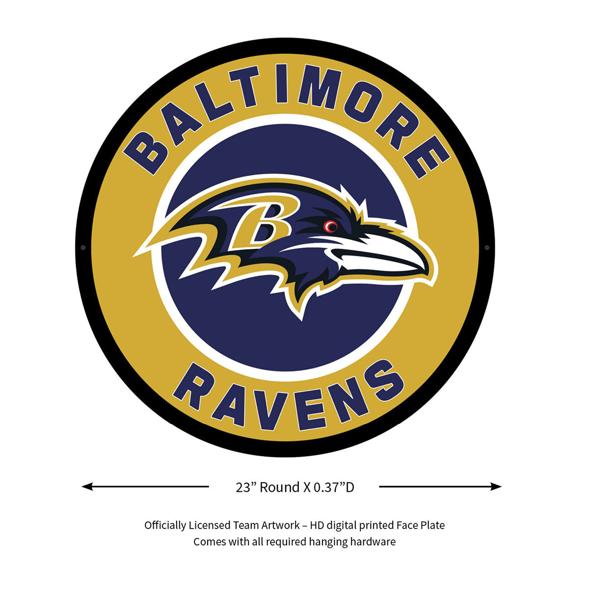 NFL Hintergrundbeleuchtetes, rundes Wand-Schild mit Vollkantenbeleuchtung