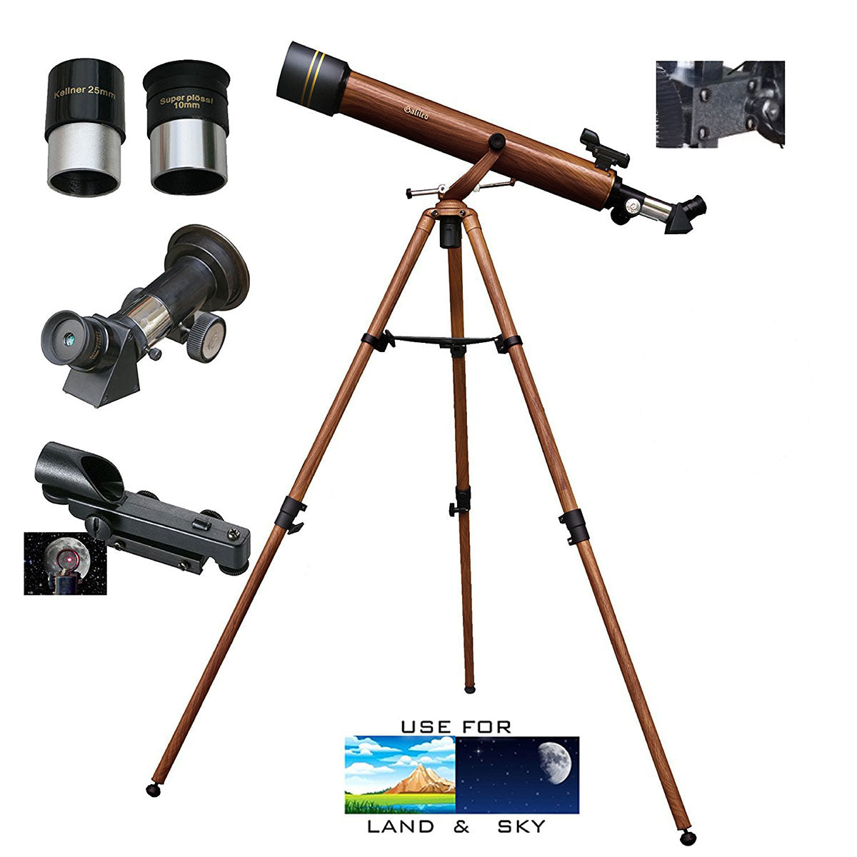 Tag-/Nachtsichtfernrohr in Holzoptik