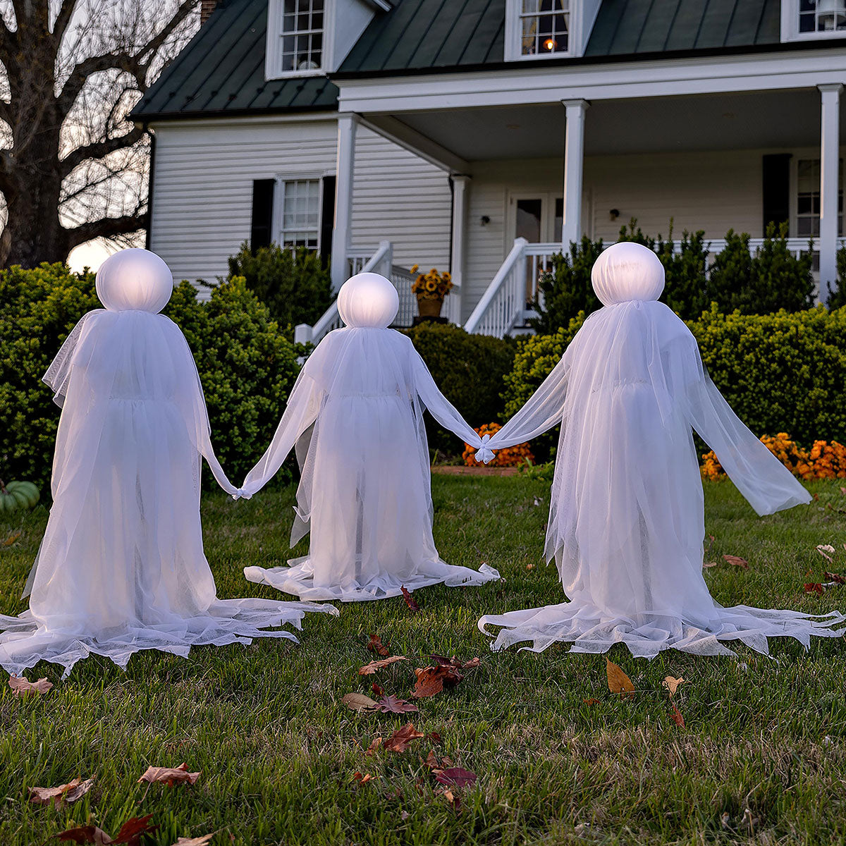 Lighted Outdoor Phantom Ghost Stakes (Set of 3)