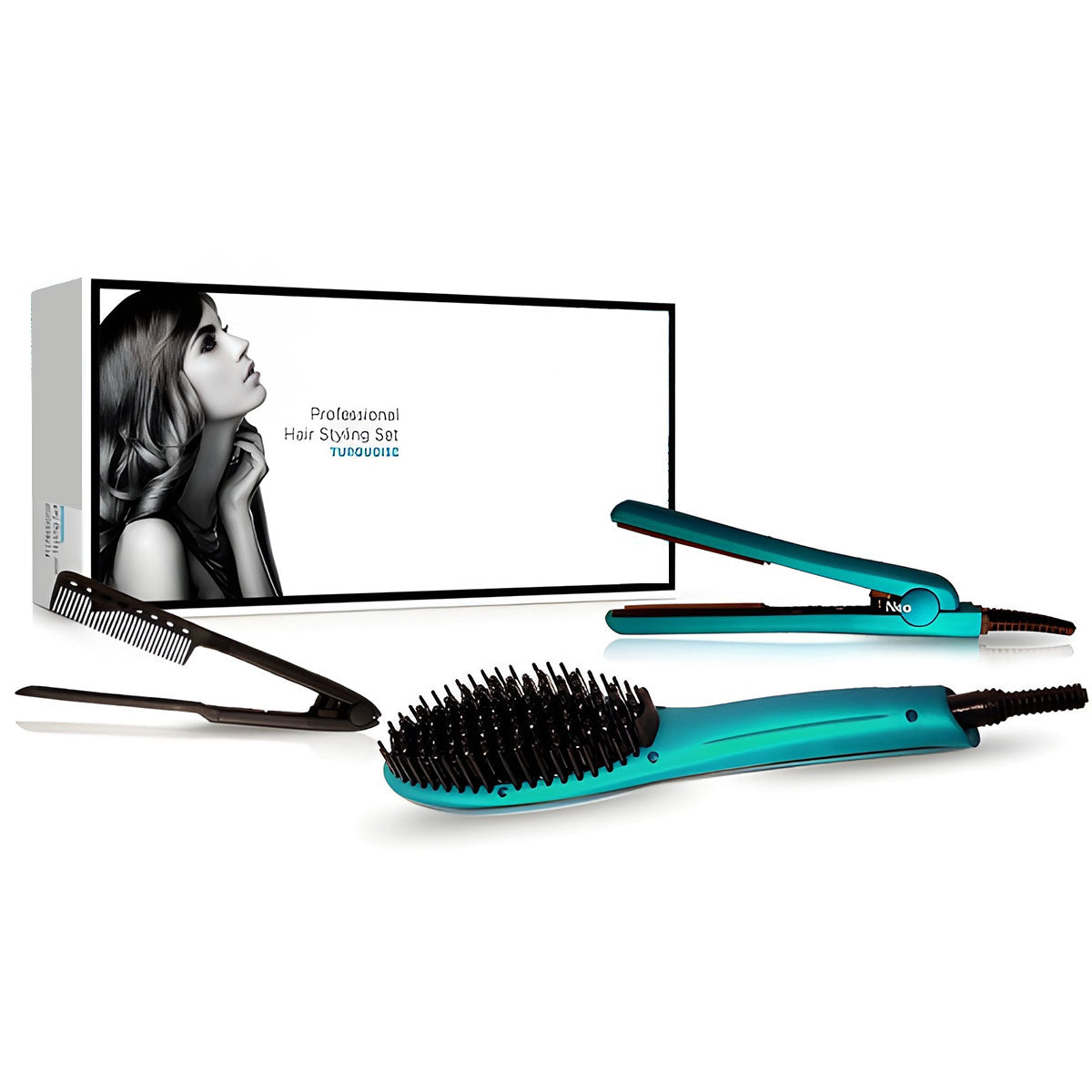 3-delige set met verwarmde haarstylingtools