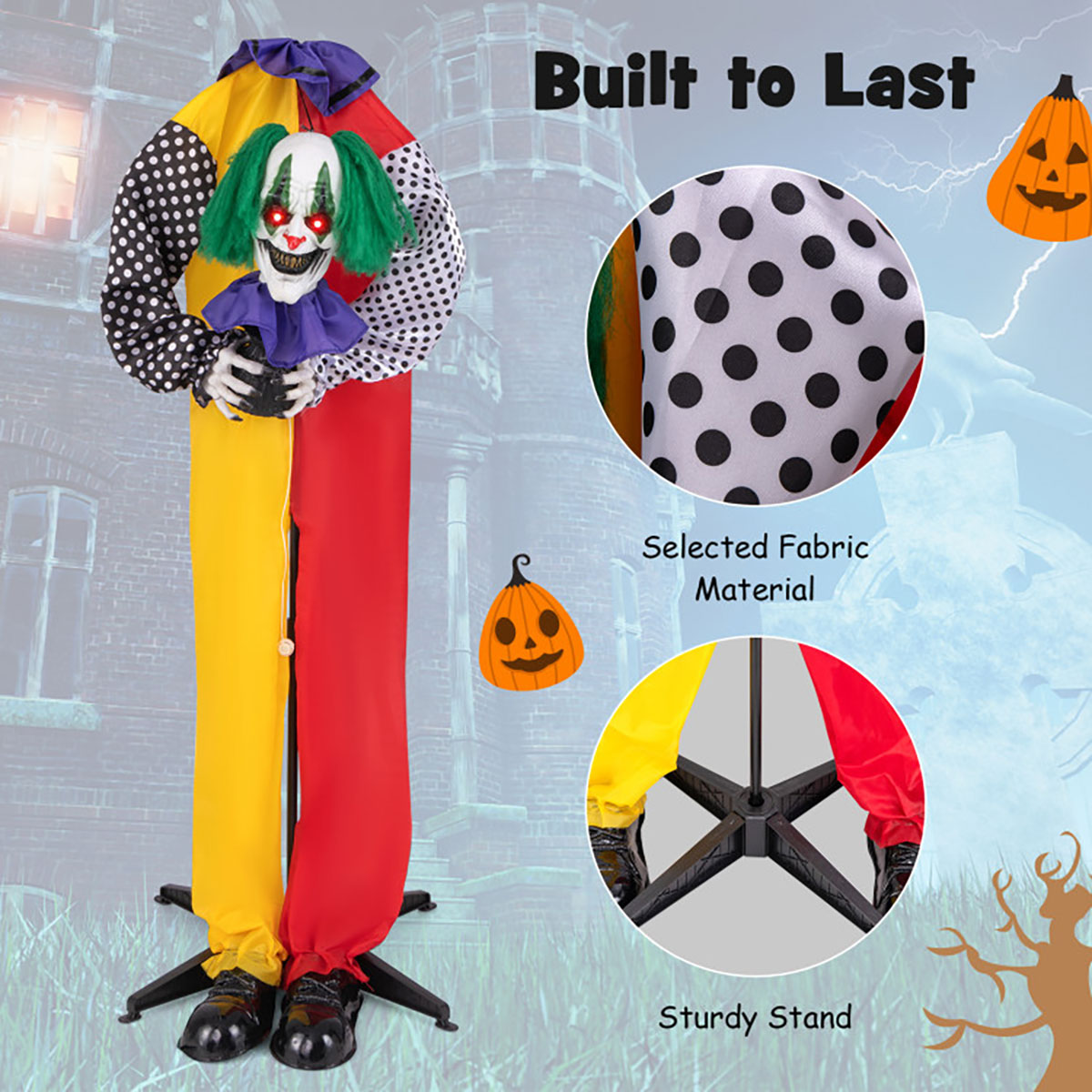 Payaso mecanizado con ojos LED y audio