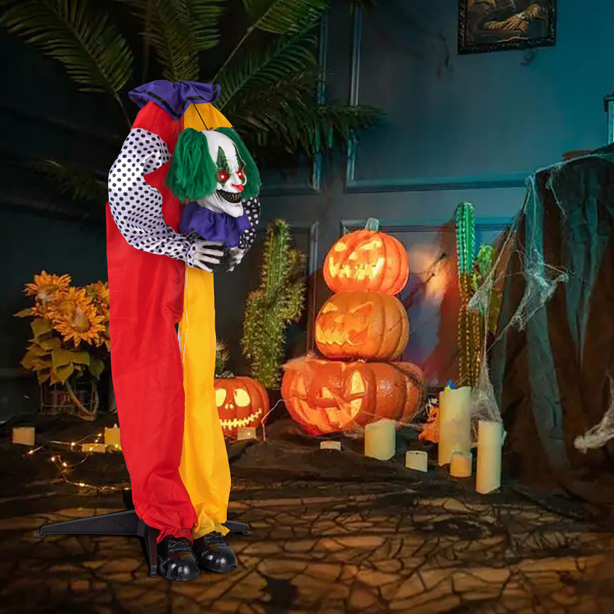 Payaso mecanizado con ojos LED y audio