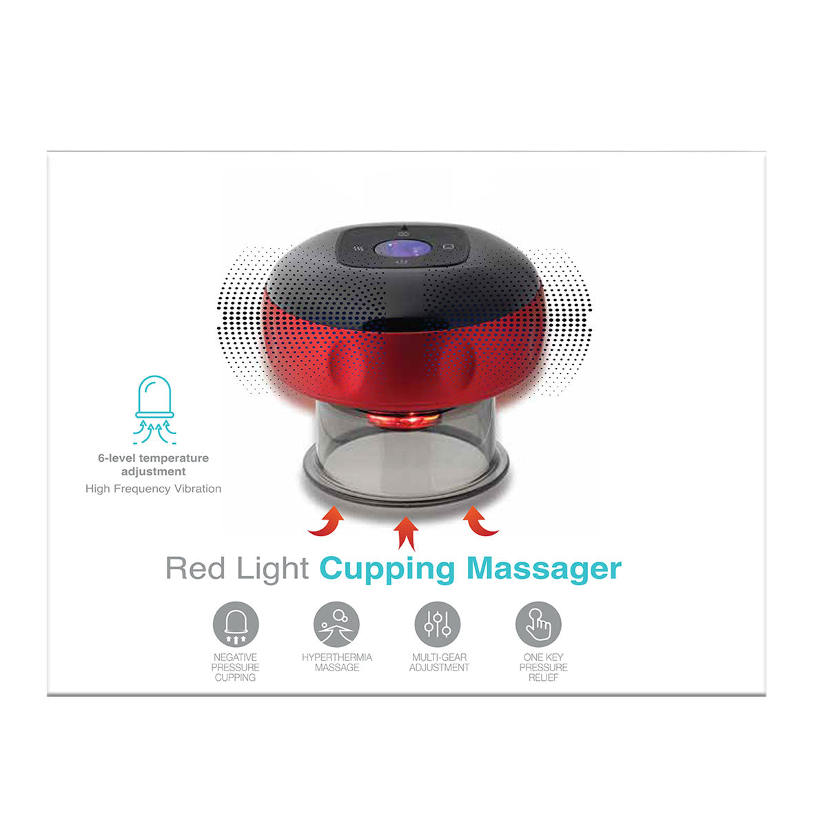 Elektrisch cupping-massageapparaat met rood licht
