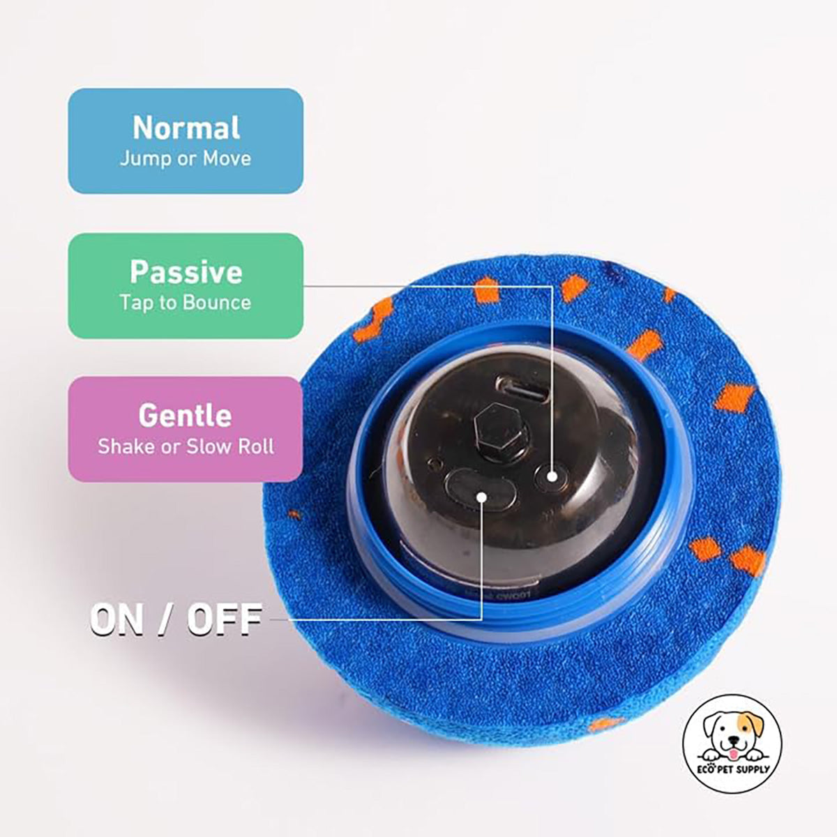 Pelota interactiva para perros de 3 modos