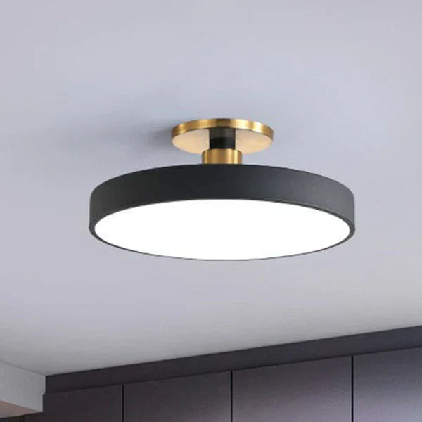 Round Acrylic Flush Mount Light 24 Inch Gold LED Bedroom Living Room Overhead Fixture Scandinavian Style Modern Home Ceiling Lighting | Thomler