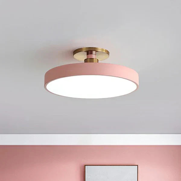 Round Acrylic Flush Mount Light 24 Inch Gold LED Bedroom Living Room Overhead Fixture Scandinavian Style Modern Home Ceiling Lighting | Thomler